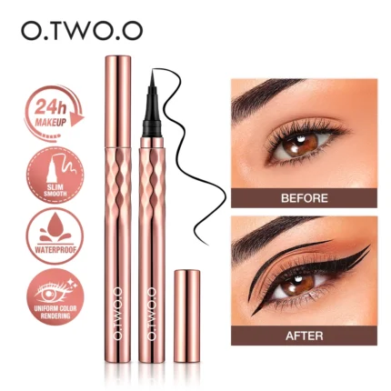 O.TWO.O Eyeliner Pencil Liquid Eye Liner Waterproof Smudge Proof Quick Drying 12 Hour Wear Ultra Fine Black Eyeliner for Arrows - Image 10