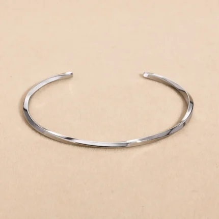 Vnox Chic Mobius Cuff Bangle Bracelets Women Men,Gold Color Waterproof Thin 4MM Stainless Steel Twisted Wristband Gift Jewelry - Image 8