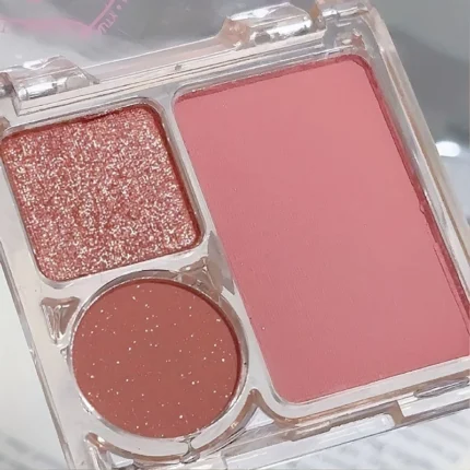 3-Color Blush&Eyeshadow Palette Compact & Pigmented Long-Lasting No Smudge No Fade Contour&Highlight Travel-Friendly Makeup Kit - Image 15