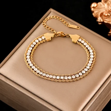 EILIECK 316L Stainless Steel Twisted Bracelet Bangles For Women Trendy 18K Gold Plated Wrist Chain Waterproof Jewelry Gift Party - Image 9