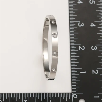 Yupsk Sliver Gold Color Stainless Steel Bangle Bracelet Inlaid Round Zircon Minimalist Birthday Jewelry Accessories Gift - Image 12