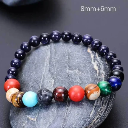 Women Men Natural Stone 10 Planets Braclet Noter Universe Solar System Bracelet Best Friends Gift For Him/Her Yoga Bileklik - Image 3